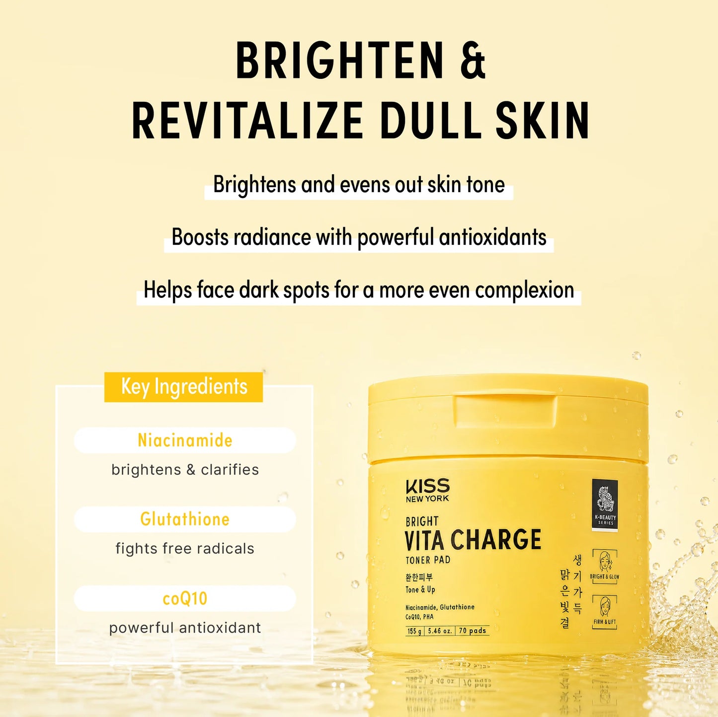Kiss Bright Vita Charge Toner Pad