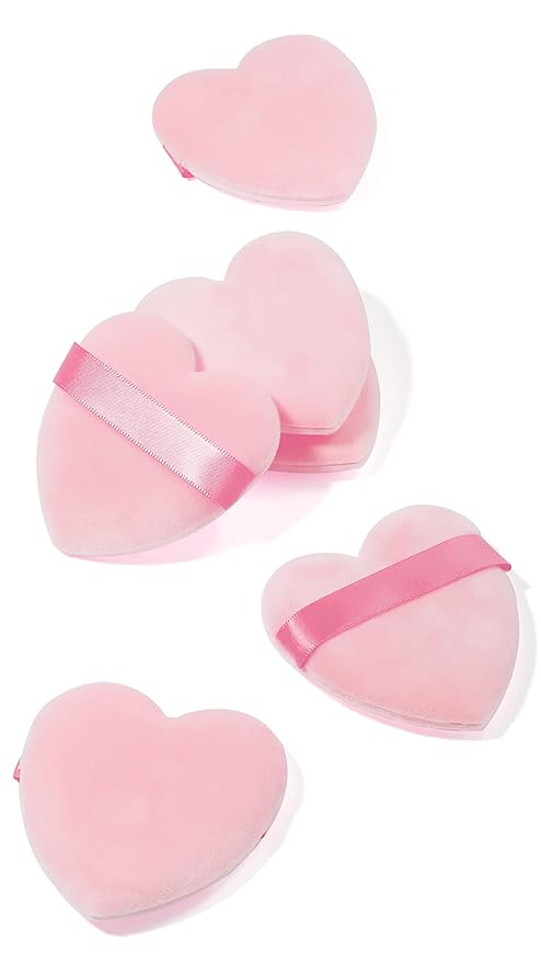 Pink Heart Powder Puffs (4pc)