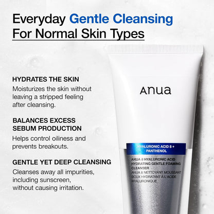 Anua 8 Hyaluronic Acid Hydrating Gentle Foaming Cleanser