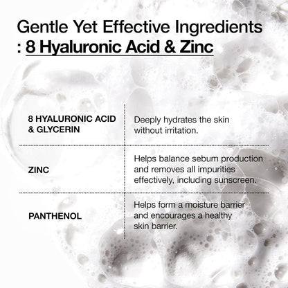 Anua 8 Hyaluronic Acid Hydrating Gentle Foaming Cleanser