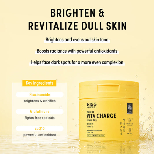 Kiss Bright Vita Charge Toner Pad