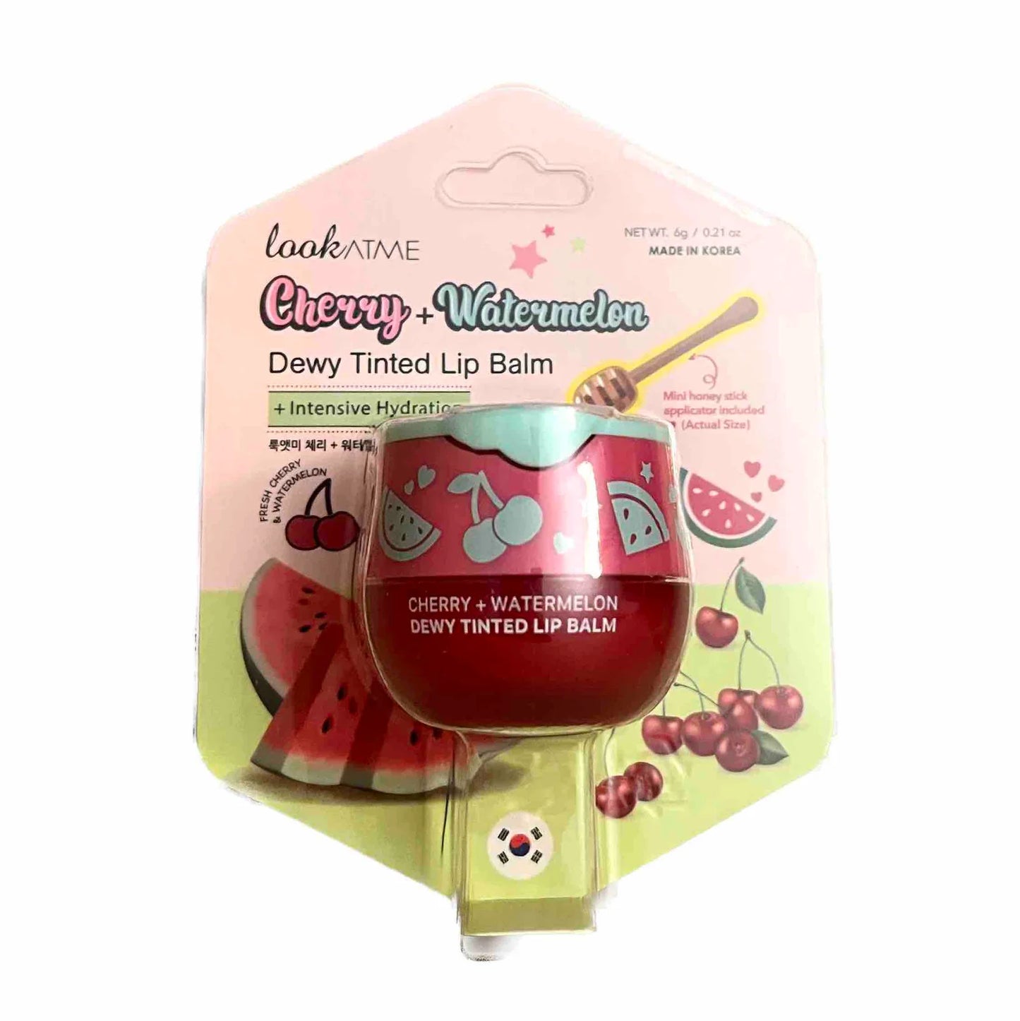 LOOK AT ME Cherry + Watermelon Lip Balm (Hydrating and Dewy Tinted)