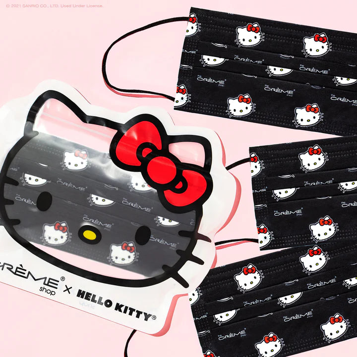 Hello Kitty 3-Ply Disposable Protective Face Mask | Classic Black (14 count)